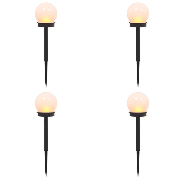 Utomhus solcellslampor med markspik 4 pcs Varmvit 38,5 cm ABS