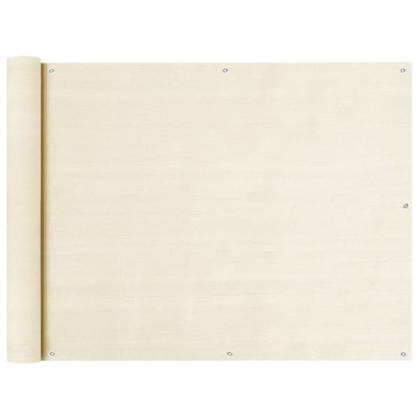 Balkongskärm gräddvit 90x500 cm HDPE