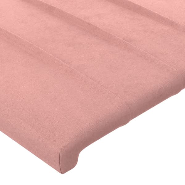 Sänggavel rosa 80x5x78/88 cm sammet
