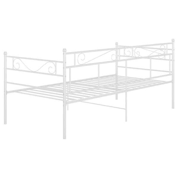 Sängram bäddsoffa vit metall 90x200 cm