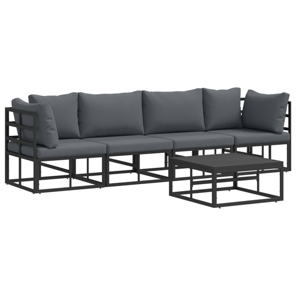 Trädgårdsoffset 5 pcs Svart Metall