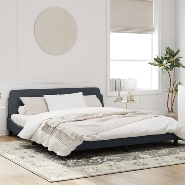 Bed Frame "Dover" Dark Grey 180x200 cm Velvet