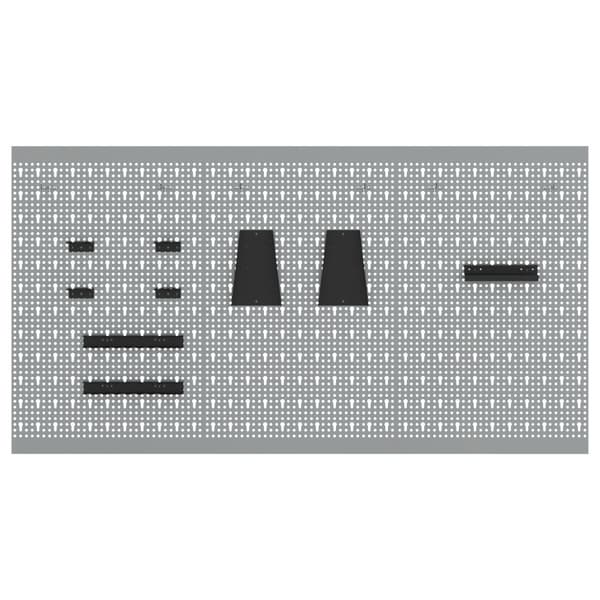 Verktygsväggpanel 3 pcs Grå 150 x 1 x 80 cm