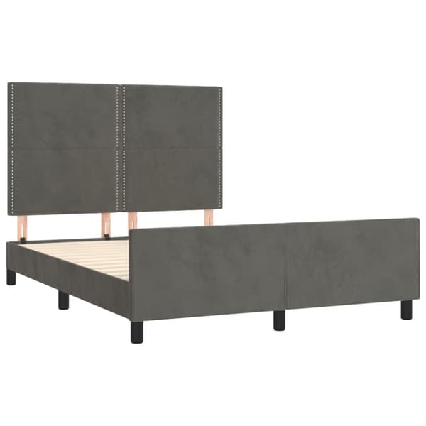 Sängram utan madrass mörkgrå 140x200 cm sammet