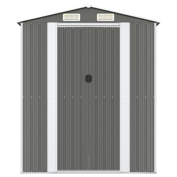 Trädgårdsskjul ljusgrå 192x772x223cm galvaniserat stål