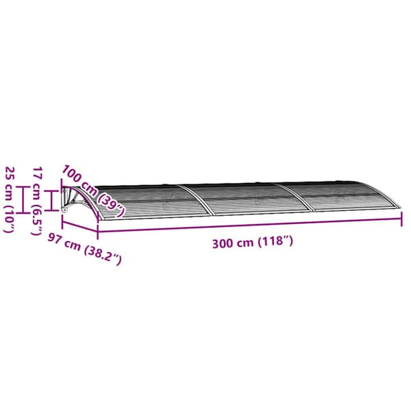 Entrétak svart 300x100 cm polykarbonat