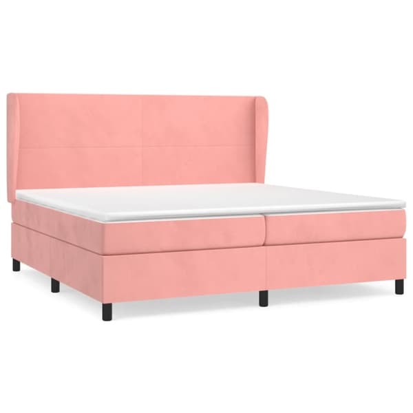 Ramsäng med madrass rosa 200x200 cm sammet