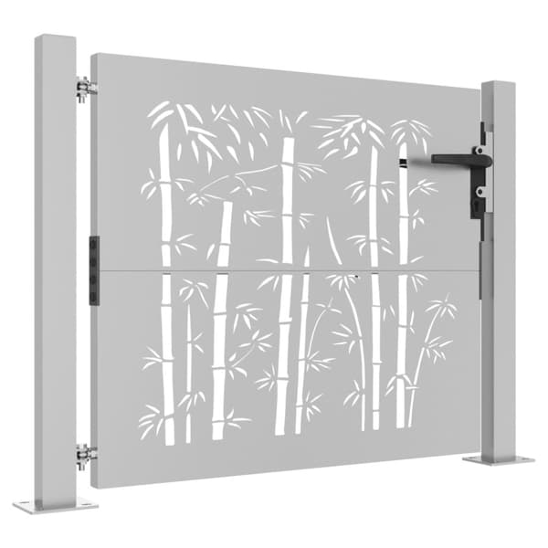 Trädgårdsgrind 100x75 cm cortenstål bambudesign