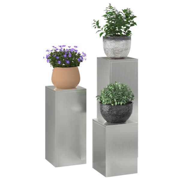 Växtställ 3 pcs Silver Galvaniserat stål