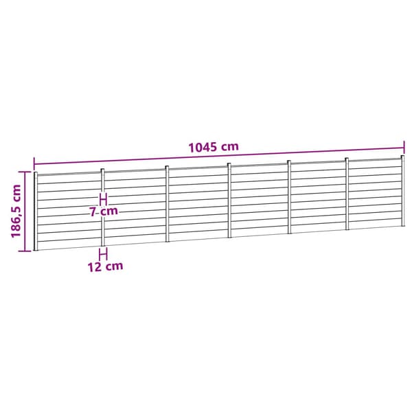 Stängselpanel 6 pcs WPC och aluminium Brun