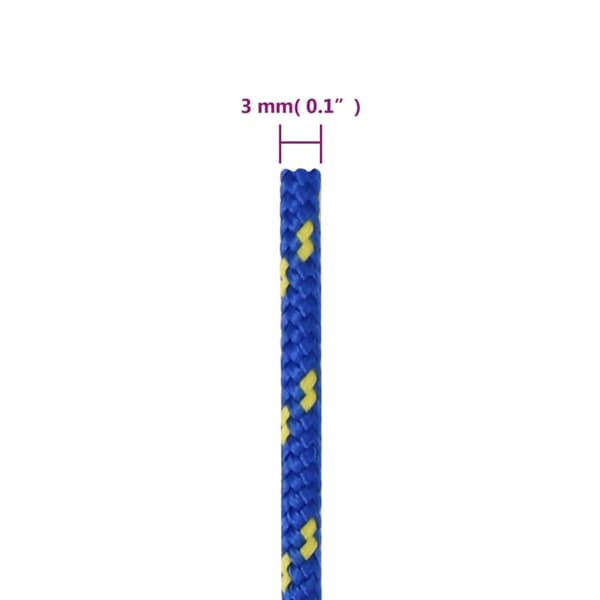Båtlina blå 3 mm 250 m polypropen