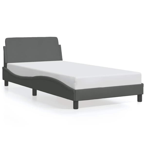 Bed Frame "Dover" Dark Grey 100x203 cm Fabric