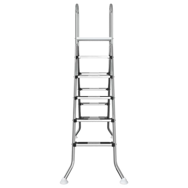 Stege för ovanmarkspool 224 x 175 cm 5-stegs Rostfritt Stål 304
