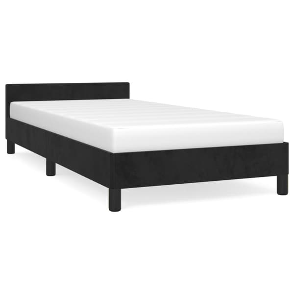Sängram utan madrass svart 100x200 cm sammet