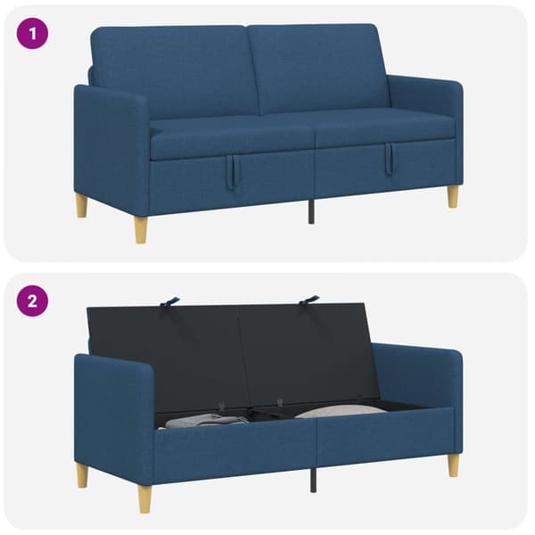 Soffa med förvaring Blå 172 x 78 x 87 cm Polyester