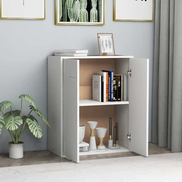 Skänk vit 60x30x75 cm konstruerat trä