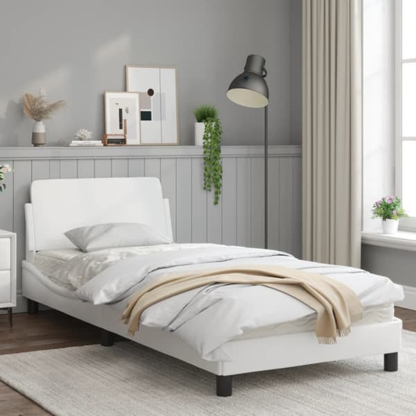 Bed Frame "Dover" White 90x190 cm Faux Leather