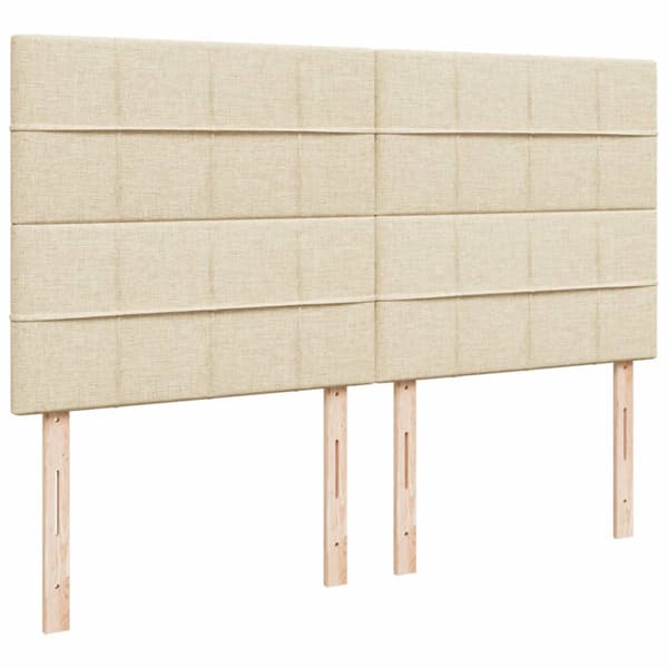 Ramsäng med madrass gräddvit 200x200 cm tyg