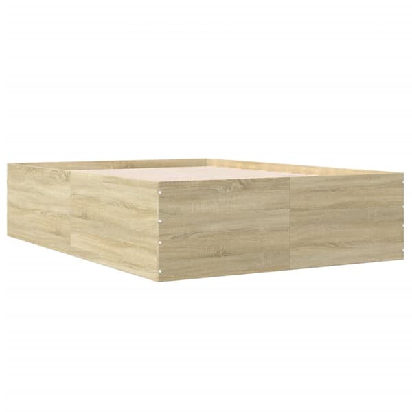 Sängram sonoma-ek 135x190 cm konstruerat trä