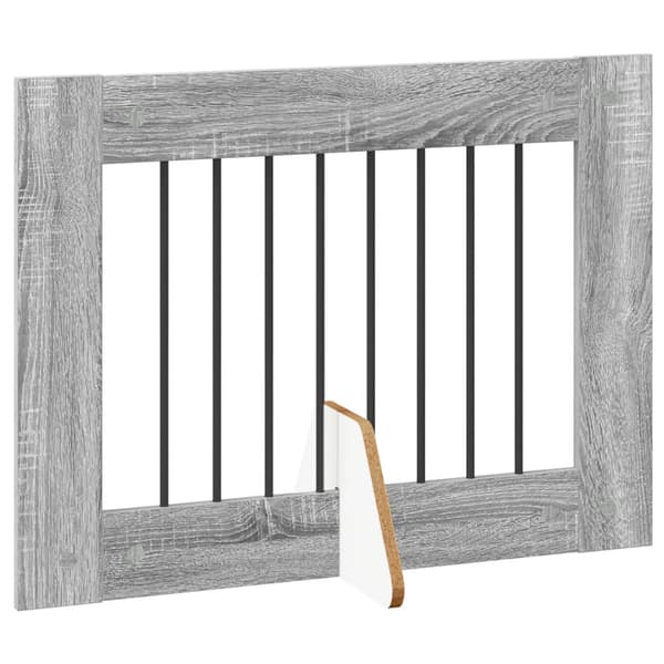 Hundgrind med ställningar 4 pcs Grå sonoma-ek 80 x 60 cm