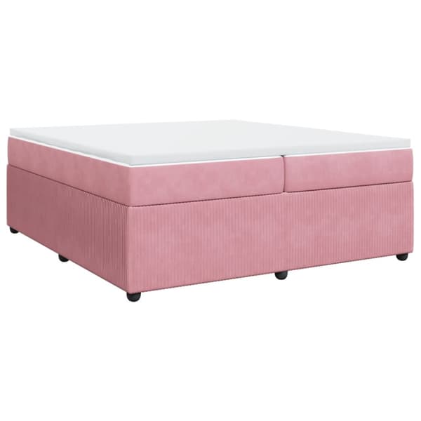 Ramsäng med madrass rosa 200x200 cm sammet