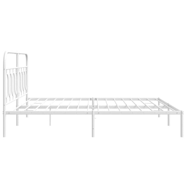 Sängram med huvudgavel metall vit 160x200 cm