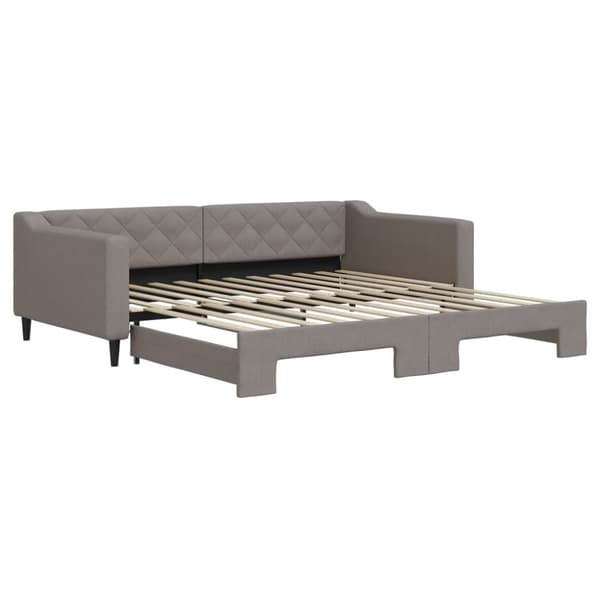 Dagbädd utdragbar taupe 100x200 cm tyg