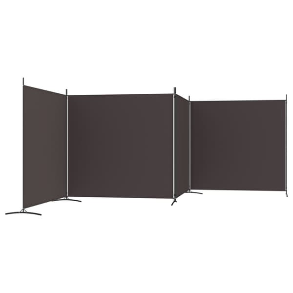 Rumsavdelare 4 paneler brun 698x180 cm tyg