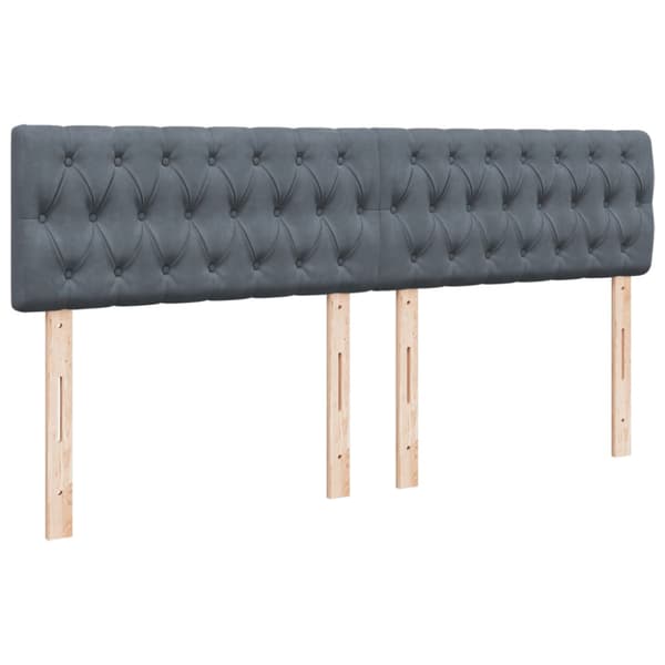 Ramsäng med madrass mörkgrå 200x200 cm sammet