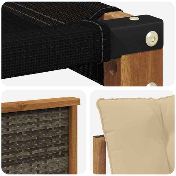 Utomhussoffset med kudde 9 pcs Naturlig och Beige