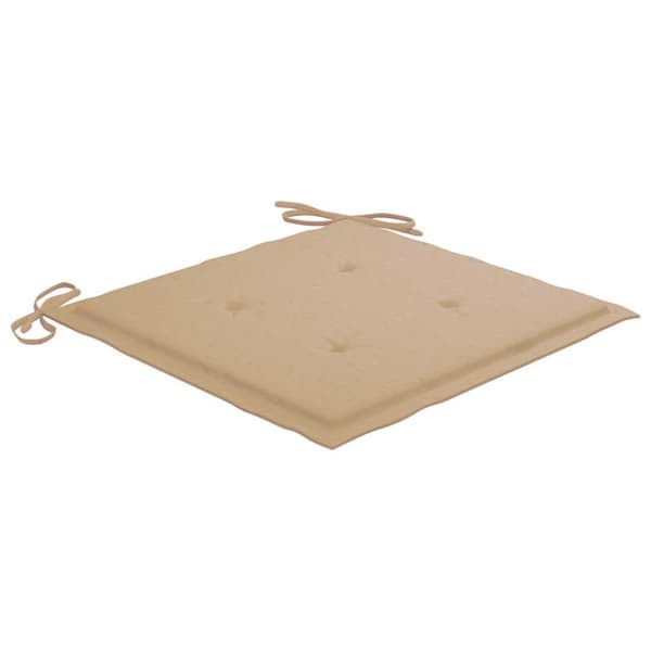 Trädgårdsstolar med beige dynor 6 st massiv teak
