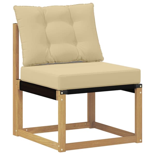 Utomhussoffset med kudde 9 pcs Vit och Beige