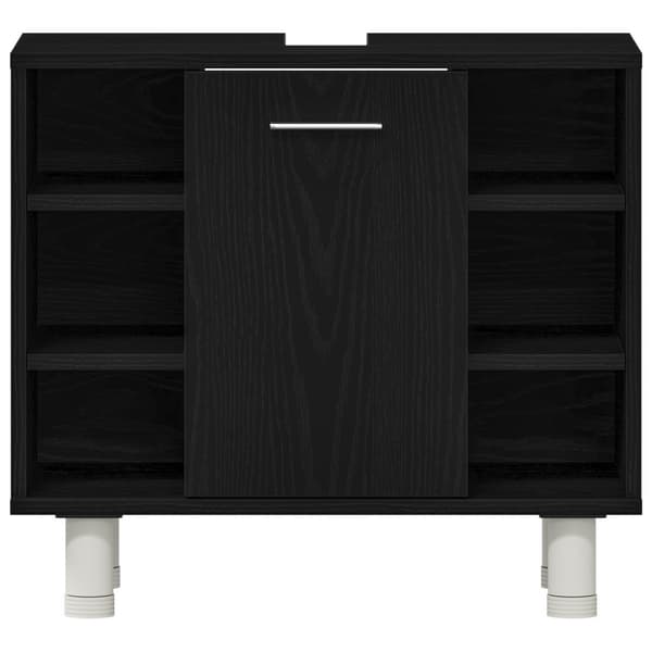 Badrumsmöbelset 3 pcs Svart 30 x 30 x 99,5 cm Konstruerat trä