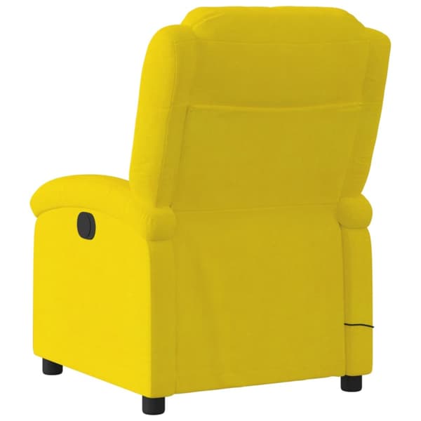 Elektrisk massagefåtölj gul sammet