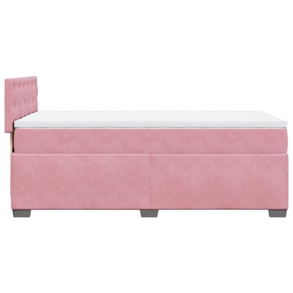 Ramsäng med madrass rosa 80x200 cm sammet
