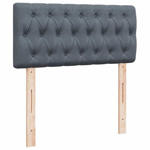 Ottoman sängram med madrasser mörkgrå 180x200 cm sammet
