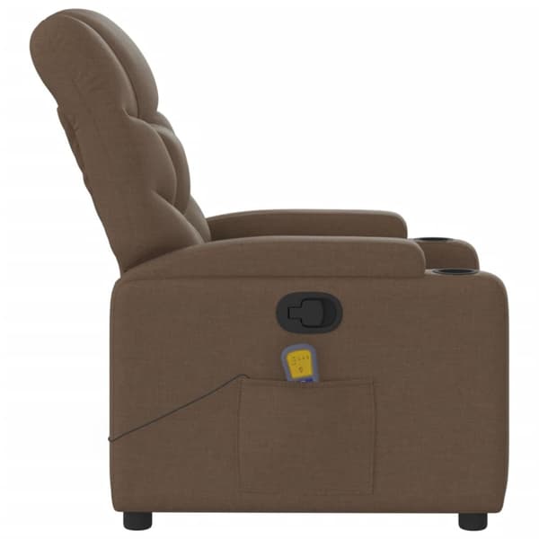 Massagefåtölj brun tyg