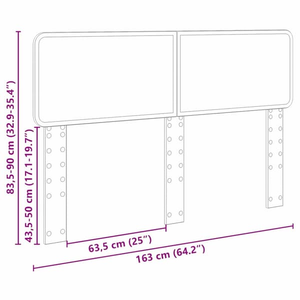 Huvudgavel Vit 90 cm Konstruerat trä