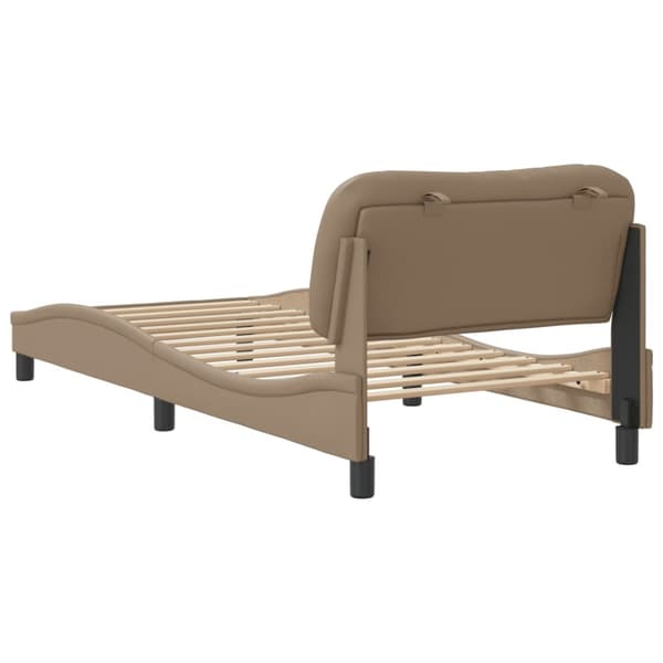 Bed Frame without Mattress "Hvar" Cappuccino 90x200 cm Faux Leather