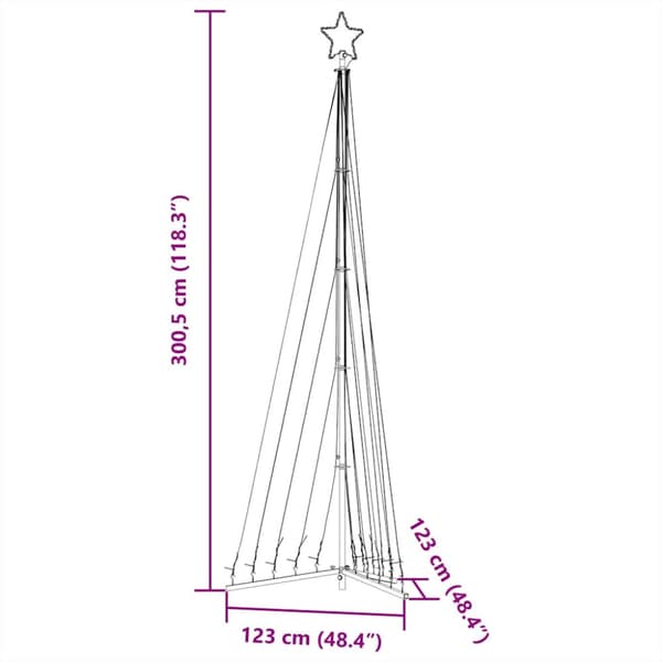 LED julgran 495 LEDs blå 300,5 cm