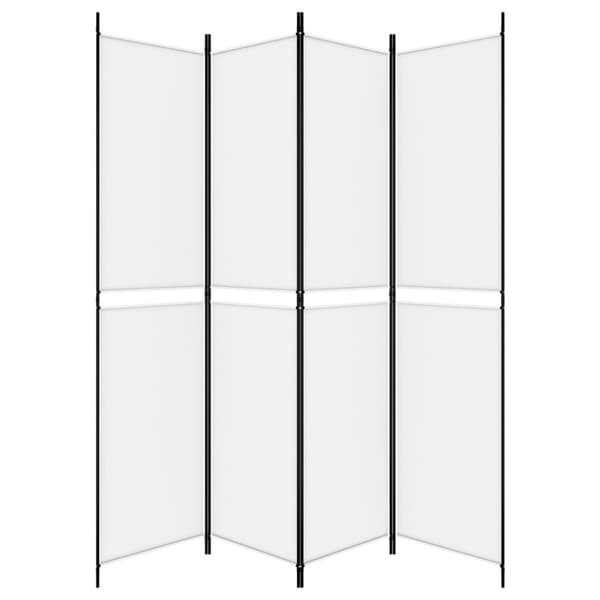 Rumsavdelare 4 paneler vit 200x220 cm tyg
