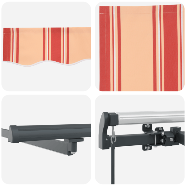 Utfällbar markis gult och orange 450 ×300 cm tyg