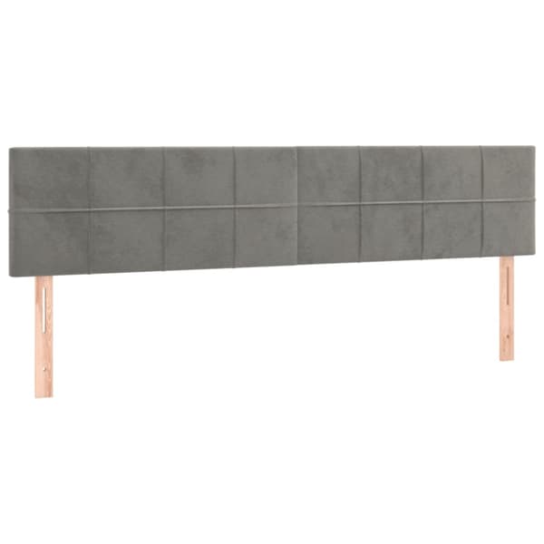 Ramsäng med madrass ljusgrå 120x190 cm sammet