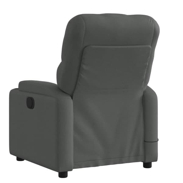 Massagefåtölj mörkgrå tyg