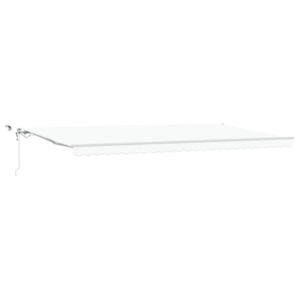 Utfällbar markis Vit 600 × 300 cm Polyester och metall