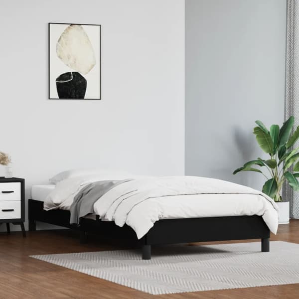 Sängram svart 90x200 cm konstläder