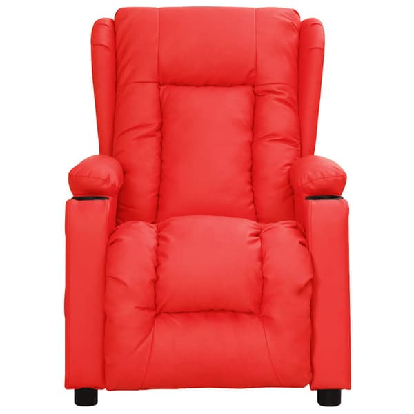 Massagefåtölj röd konstläder