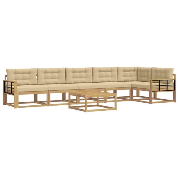 Utomhussoffset 7 pcs Vit och Beige 79 x 79 x 37 cm Polyester