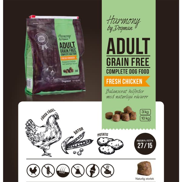 Adult spannmålsfritt hundfoder 3kg