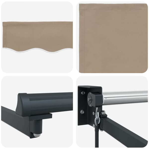 Manuell utdragbar markis med LED-lampor 4,5 × 3 m